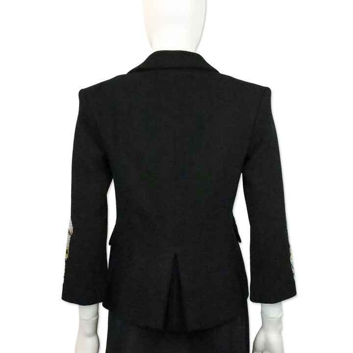 Libertine Black Wool Crystal Lucky Cat Blazer