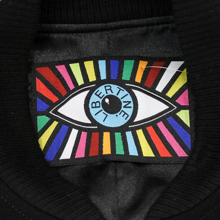 Libertine Black Wool Multicolor Rhinestone Encrusted Bomber Jacket