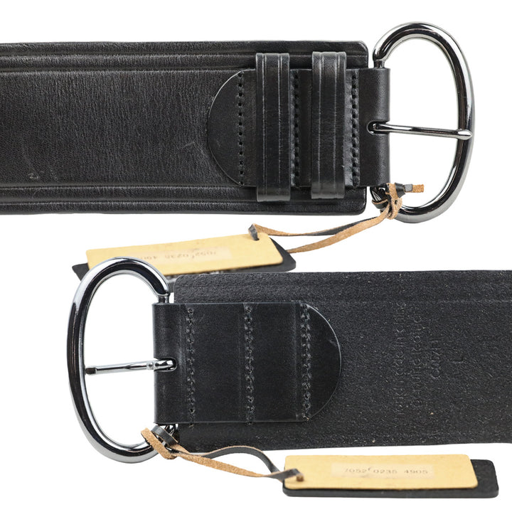 Linea Pelle Black Wide Leather Belt