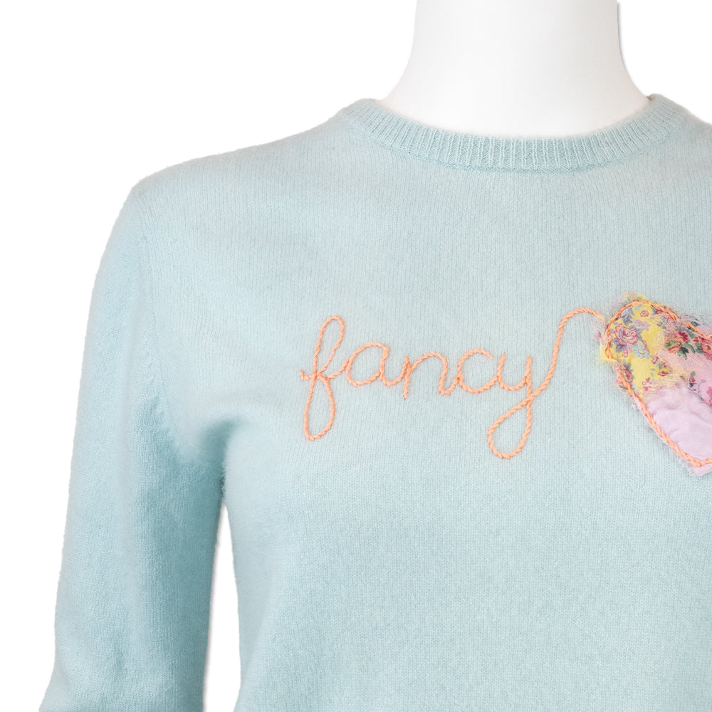 Lingua Franca Baby Blue Cashmere "Fancy" Sweater