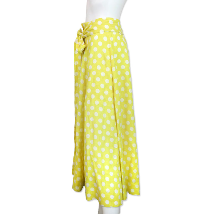 Lisa Marie Fernandez Yellow Polka Dot Linen Beach Skirt