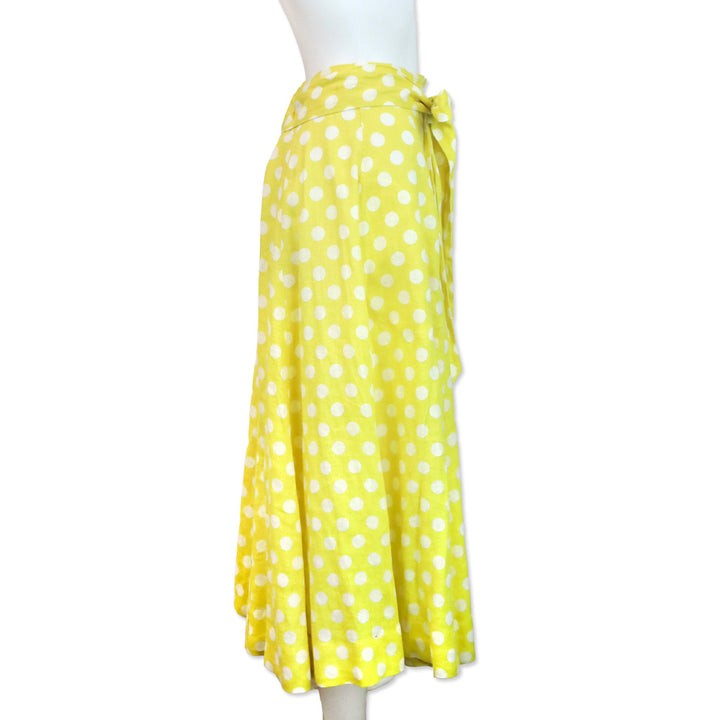 Lisa Marie Fernandez Yellow Polka Dot Linen Beach Skirt