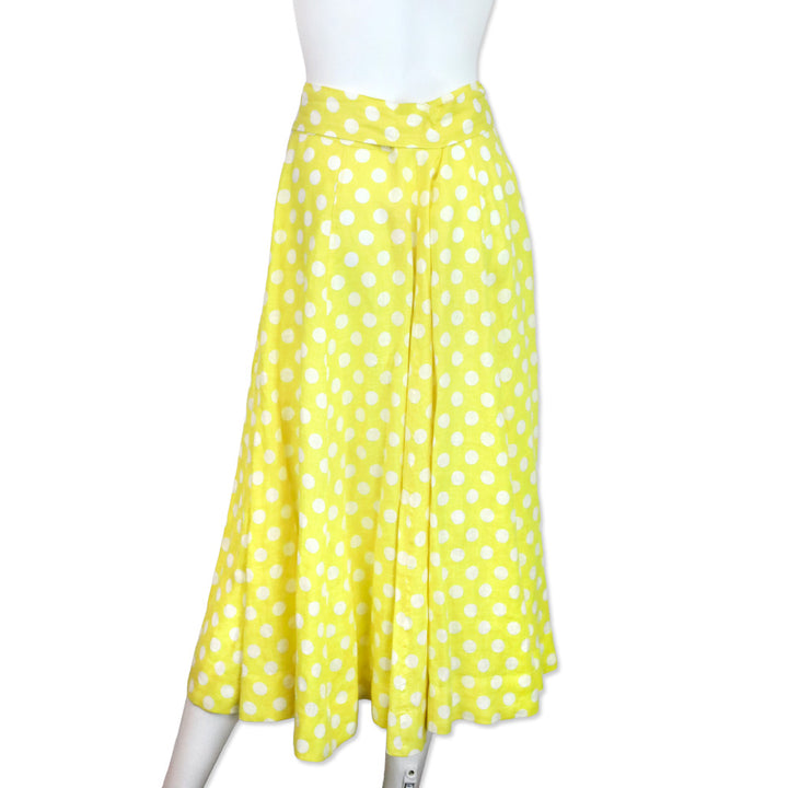 Lisa Marie Fernandez Yellow Polka Dot Linen Beach Skirt