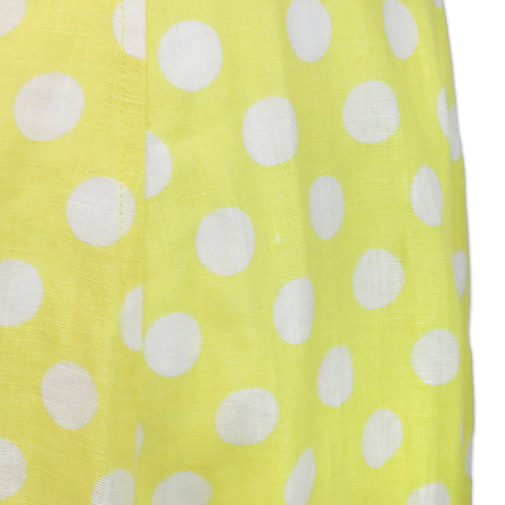 Lisa Marie Fernandez Yellow Polka Dot Linen Beach Skirt