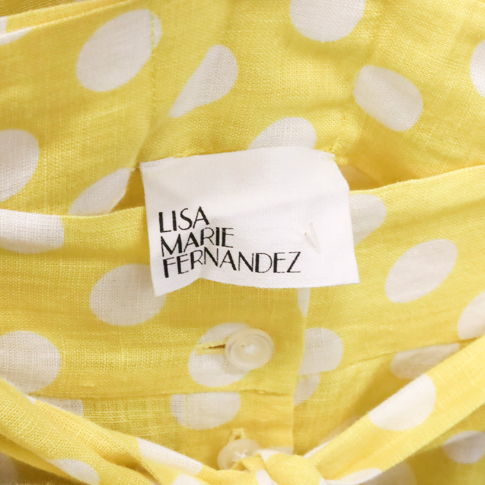 Lisa Marie Fernandez Yellow Polka Dot Linen Beach Skirt