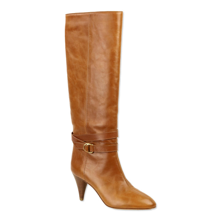Loeffler Randal Emmy D-Ring Buckle Cognac Leather Boots