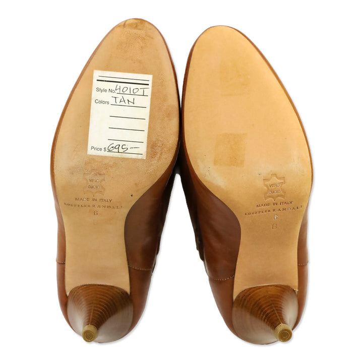 Loeffler Randal Emmy D-Ring Buckle Cognac Leather Boots