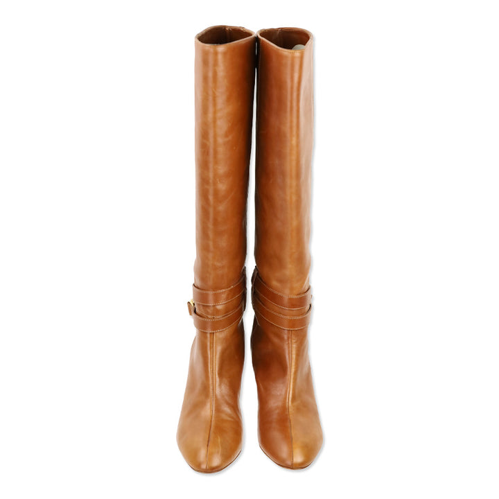 Loeffler Randal Emmy D-Ring Buckle Cognac Leather Boots