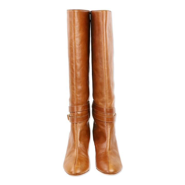 Loeffler Randal Emmy D-Ring Buckle Cognac Leather Boots