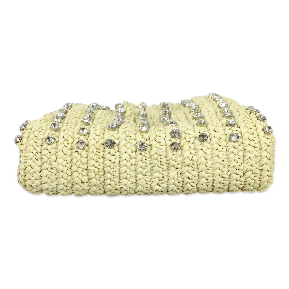 Loeffler Randall Bailey Natural/Crystal Dome Clutch