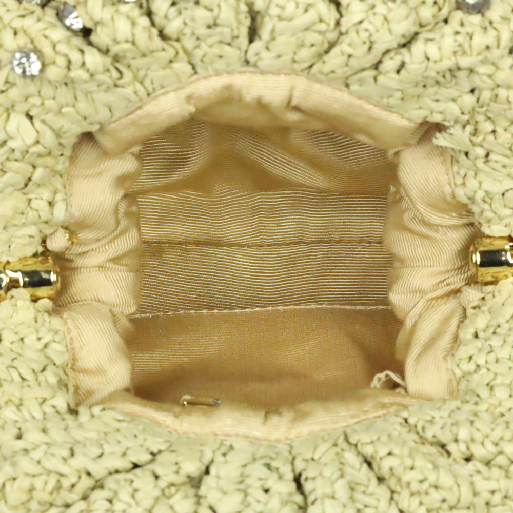 Loeffler Randall Bailey Natural/Crystal Dome Clutch