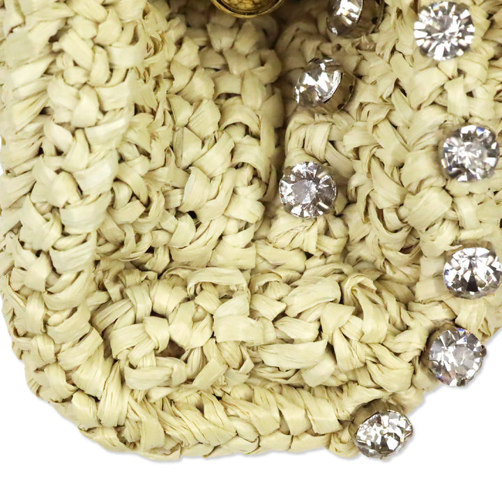 Loeffler Randall Bailey Natural/Crystal Dome Clutch