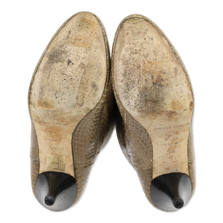 Loeffler Randall Brown Snakeskin Embossed Calf Boots