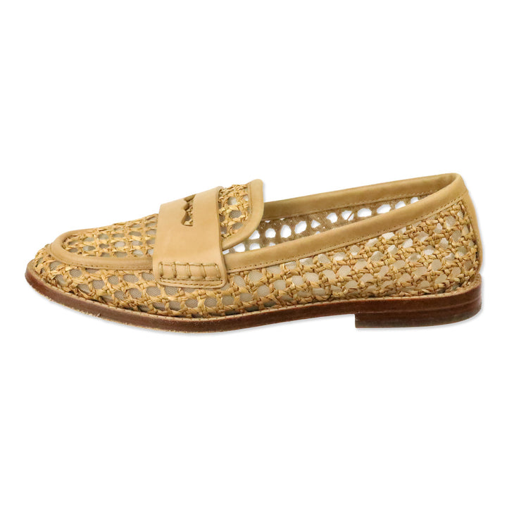 Loeffler Randall Rachel Crochet Raffia Penny Loafers