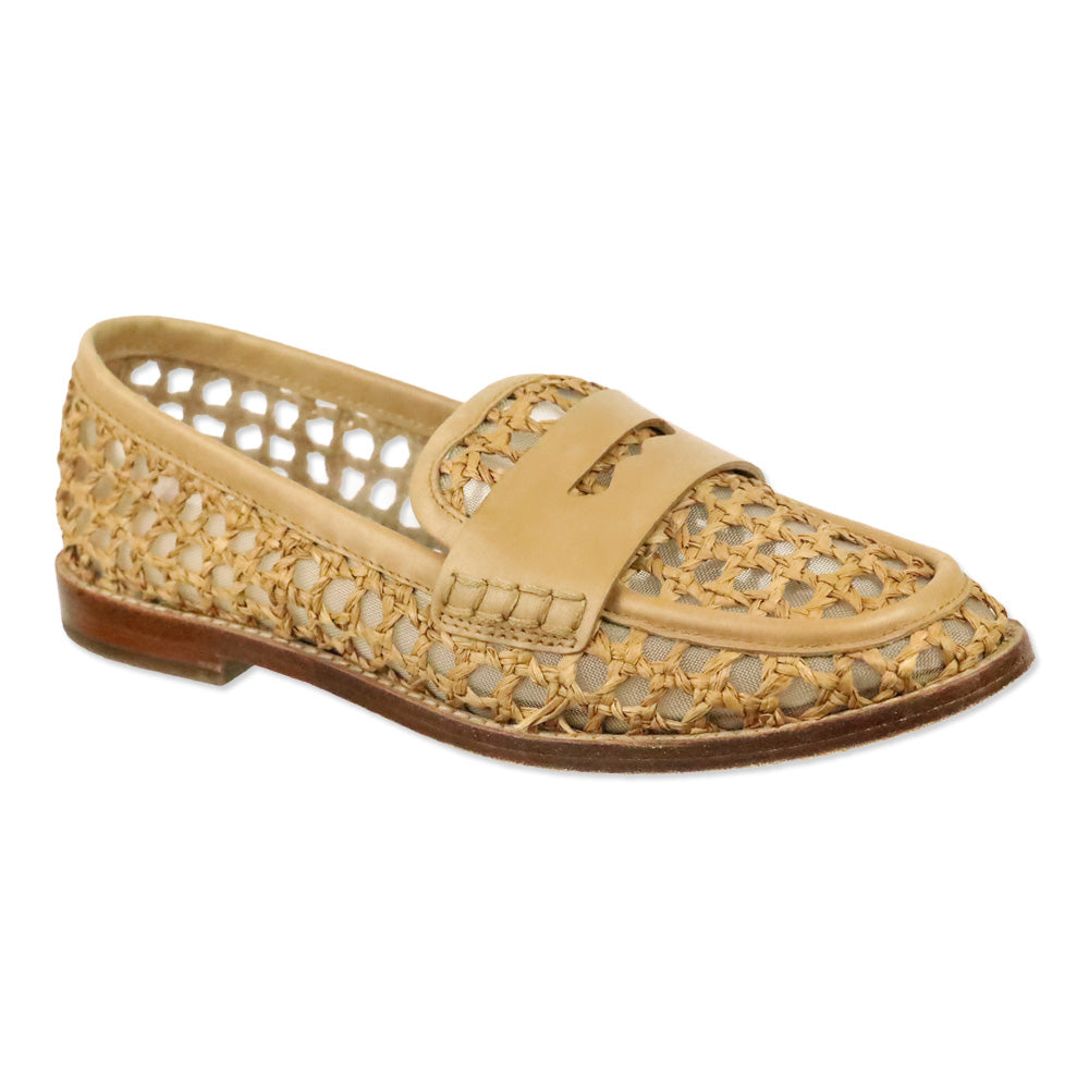 Loeffler Randall Rachel Crochet Raffia Penny Loafers