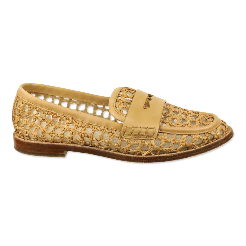 Loeffler Randall Rachel Crochet Raffia Penny Loafers