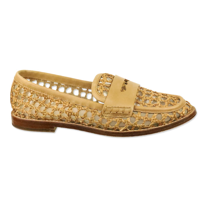 Loeffler Randall Rachel Crochet Raffia Penny Loafers