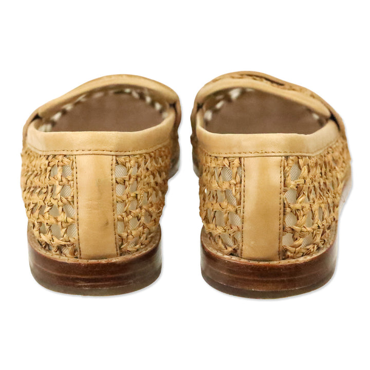 Loeffler Randall Rachel Crochet Raffia Penny Loafers