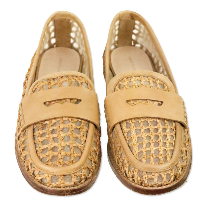 Loeffler Randall Rachel Crochet Raffia Penny Loafers