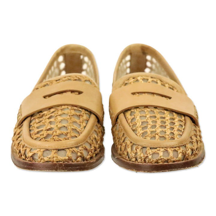 Loeffler Randall Rachel Crochet Raffia Penny Loafers