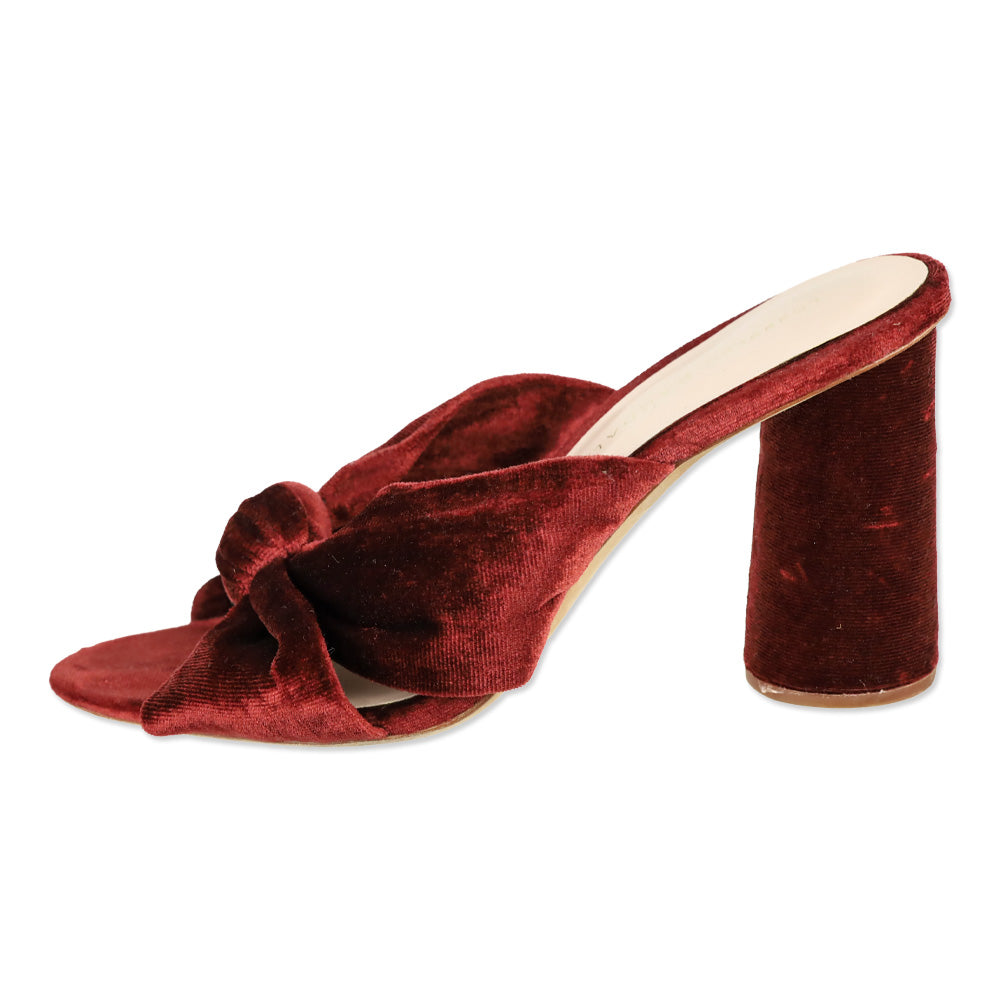 Loeffler Randall Rust Red Velvet Coco Knot Mule