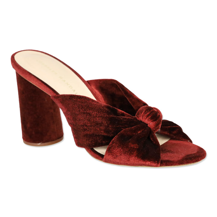 Loeffler Randall Rust Red Velvet Coco Knot Mule
