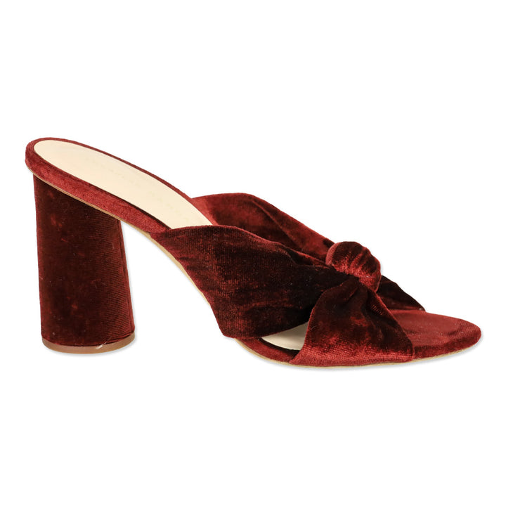 Loeffler Randall Rust Red Velvet Coco Knot Mule