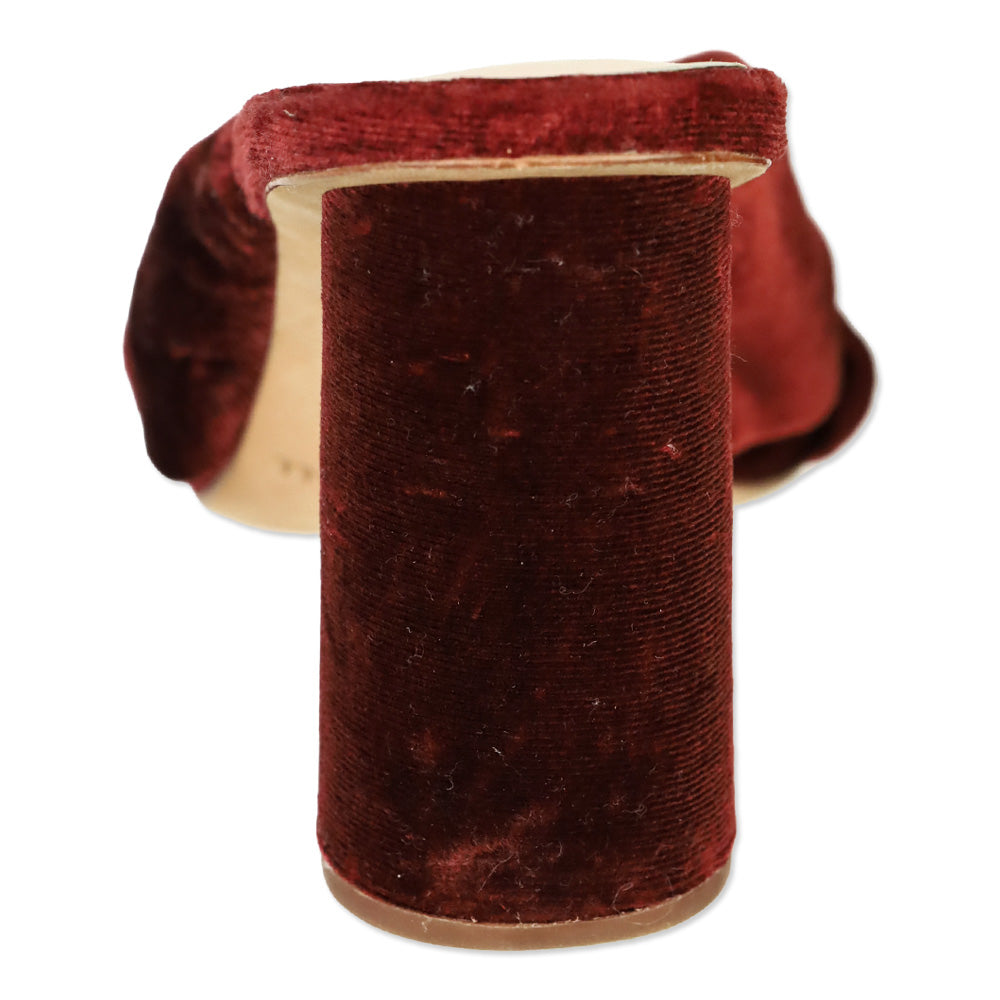 Loeffler Randall Rust Red Velvet Coco Knot Mule