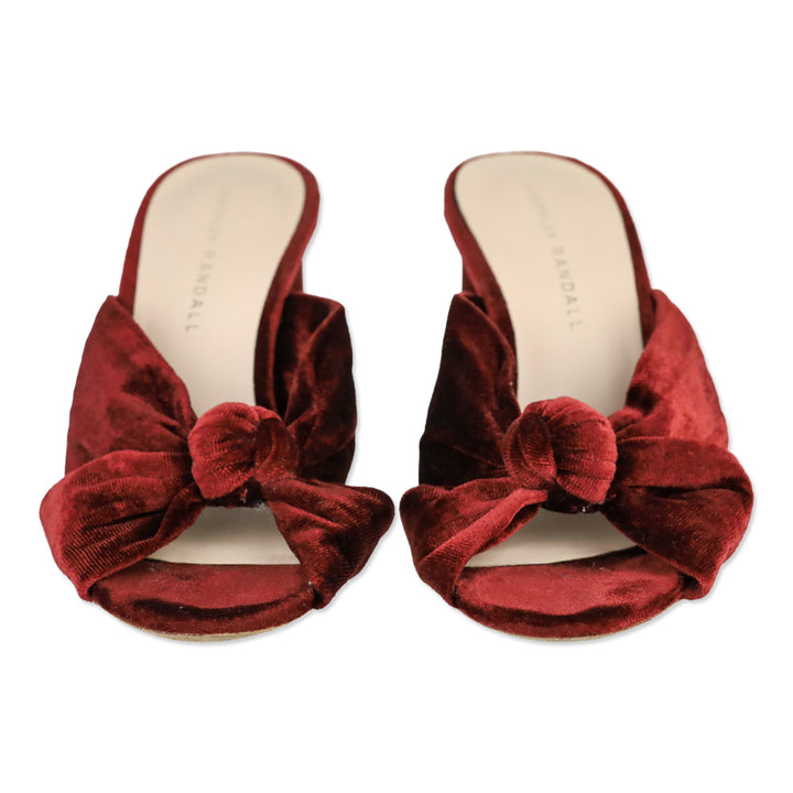 Loeffler Randall Rust Red Velvet Coco Knot Mule