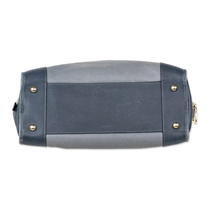 Loewe Grey Two-Tone Calfskin Leather Amazona Handbag