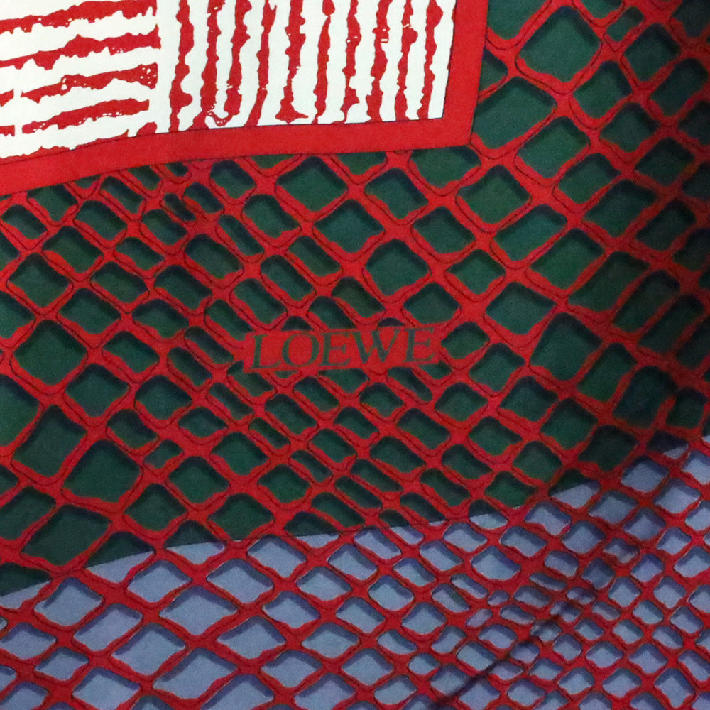Loewe Red Multi Printed Silk Large Square Scarf