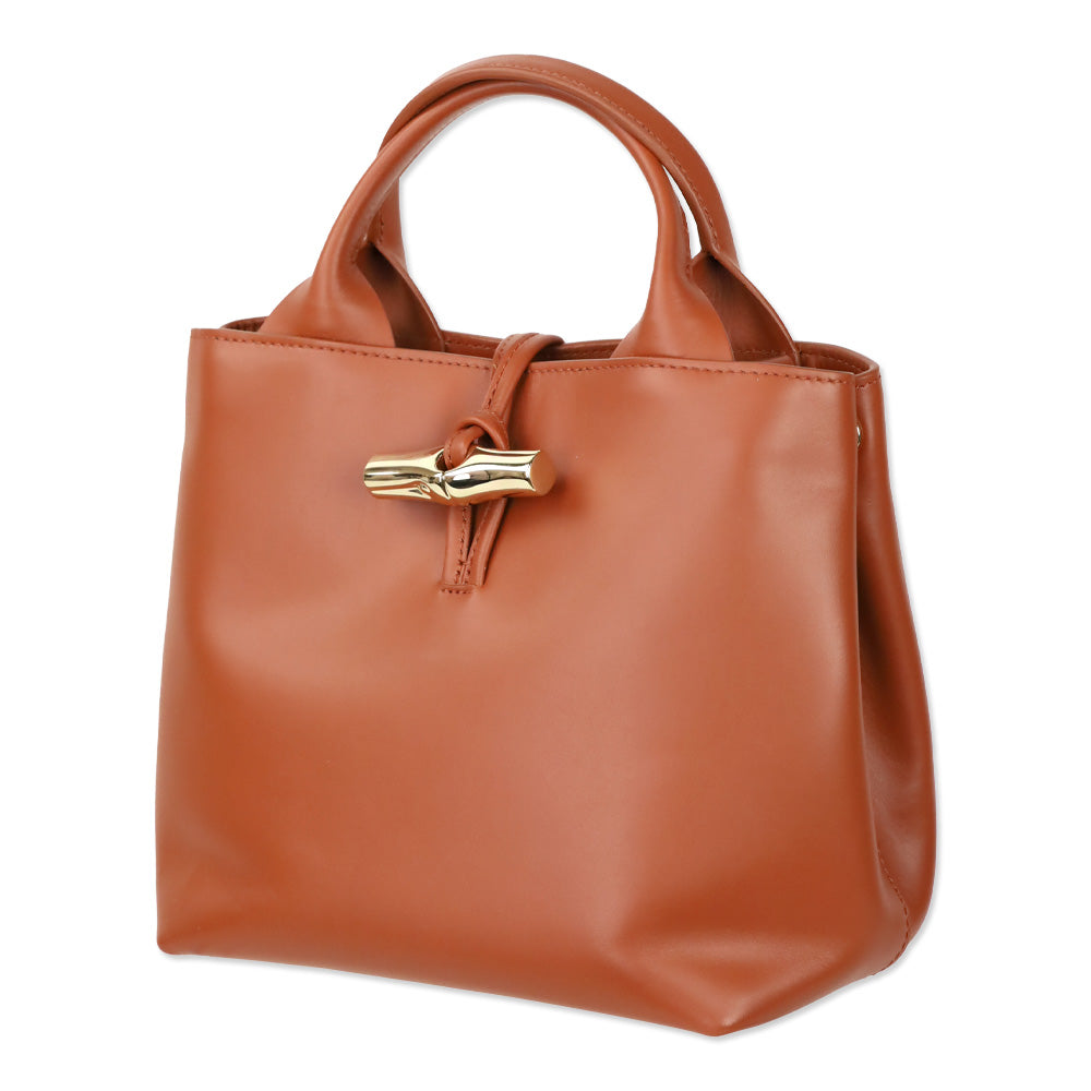 Longchamp Bark Smooth Leather Le Roseau S Tote
