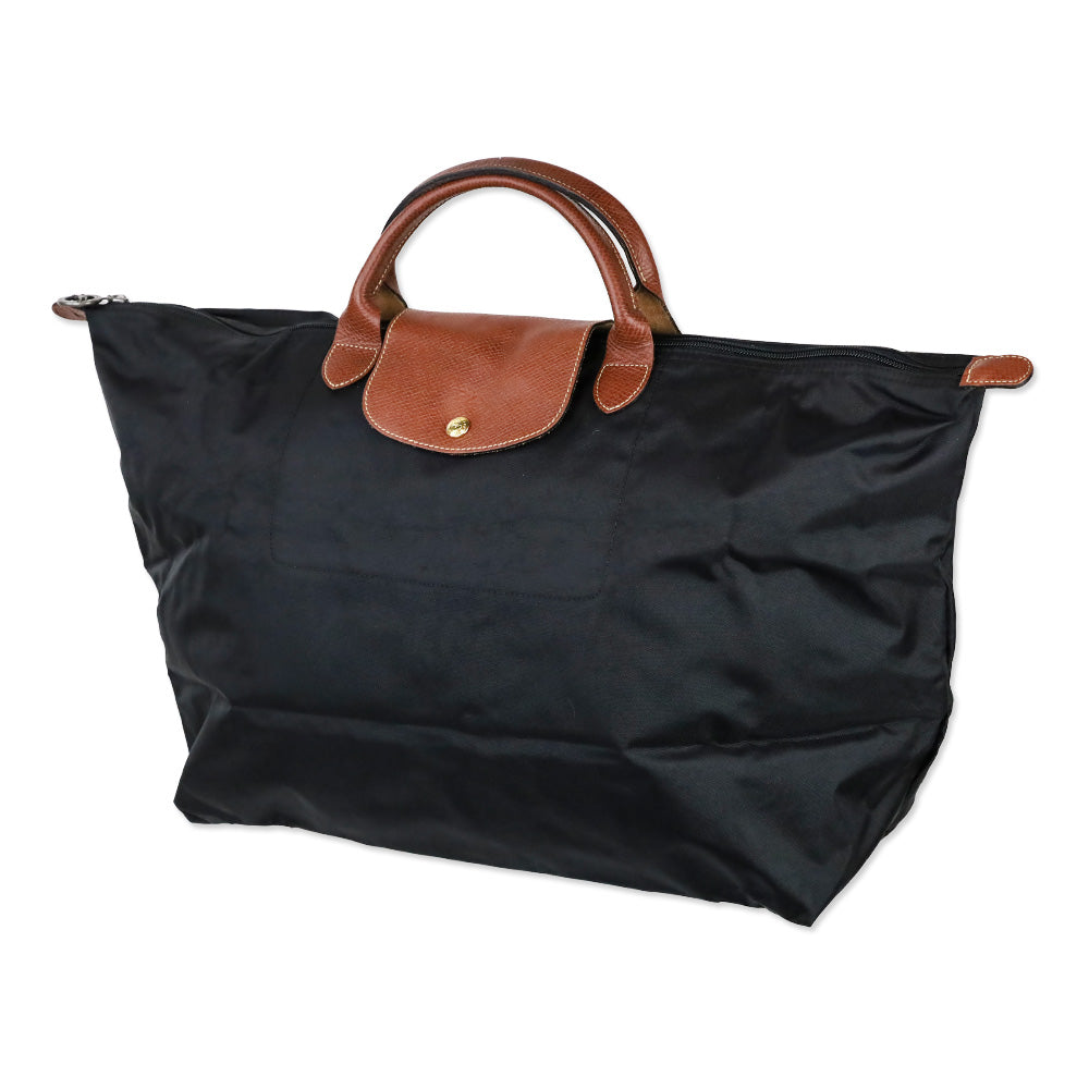Longchamp Black Nylon Large Le Pliage Tote
