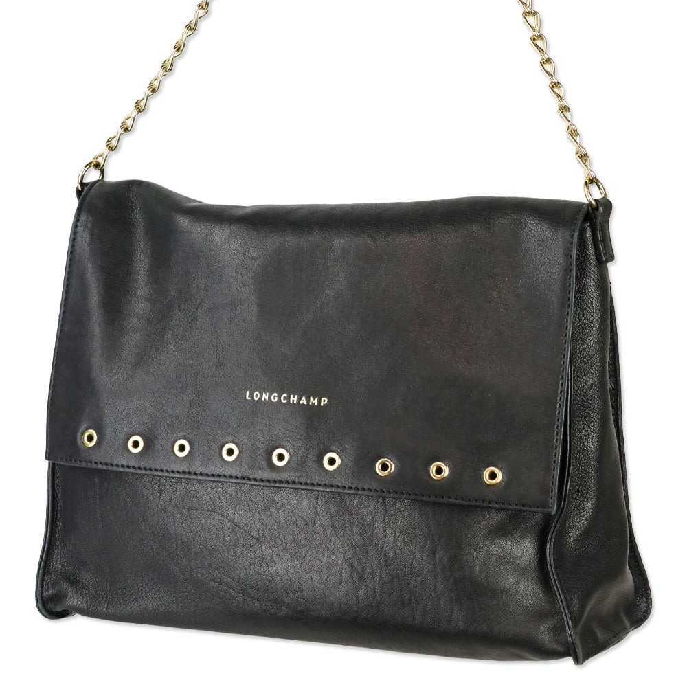 Longchamp Black Paris Rocks Shoulder Bag