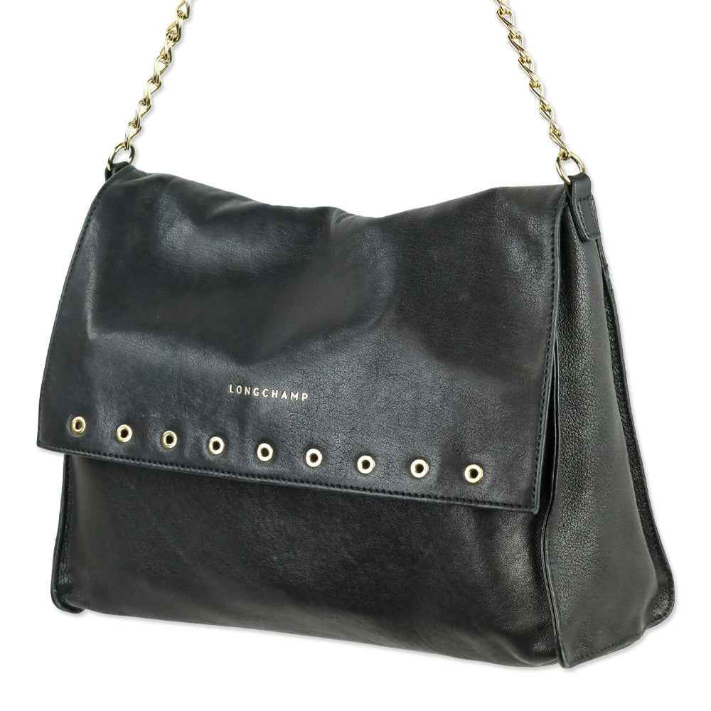 Longchamp Black Paris Rocks Shoulder Bag