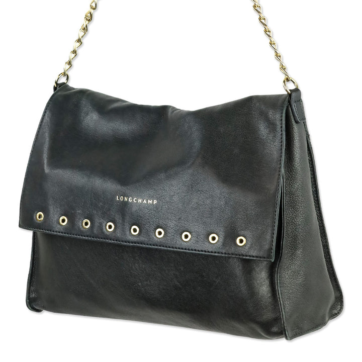 Longchamp Black Paris Rocks Shoulder Bag