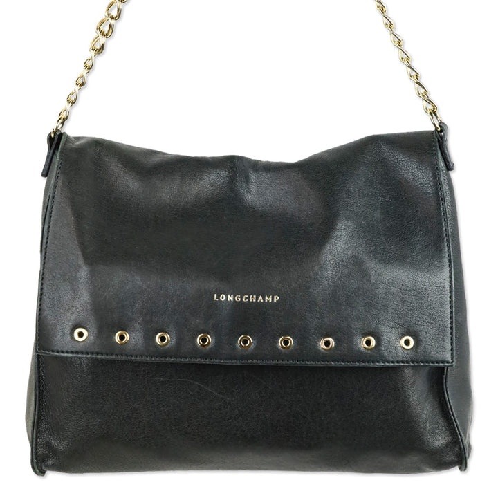 Longchamp Black Paris Rocks Shoulder Bag