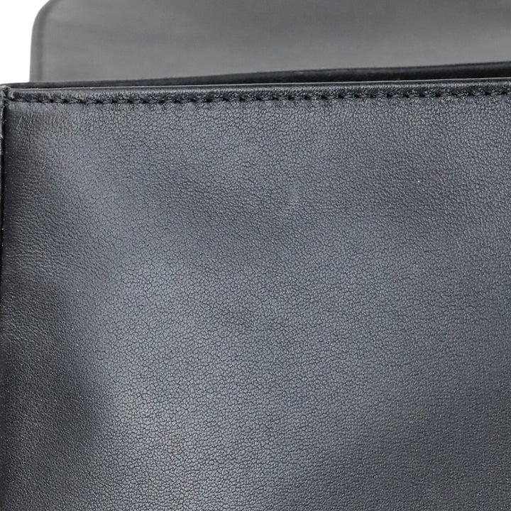 Longchamp Cavalcade Large Black Leather Shoulder Saddle Bag
