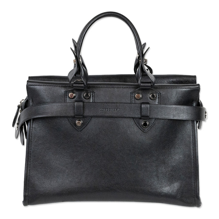 Longchamp La Voyageuse Black Leather Tote