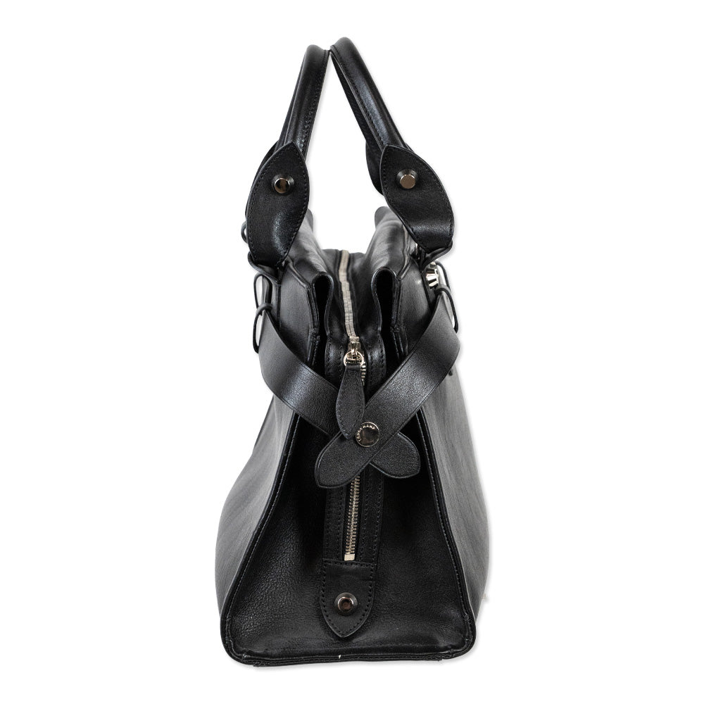 Longchamp La Voyageuse Black Leather Tote