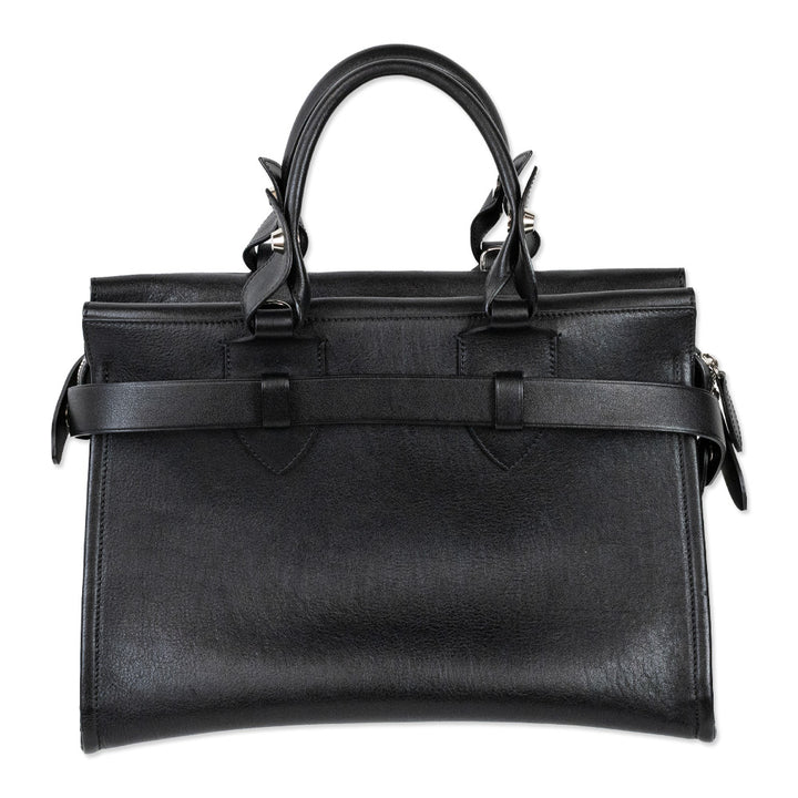 Longchamp La Voyageuse Black Leather Tote