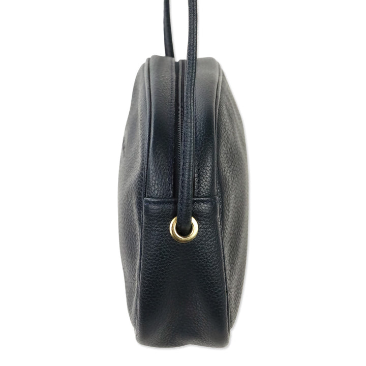 Longchamp Navy Grained Leather Camera Crossbody Bag