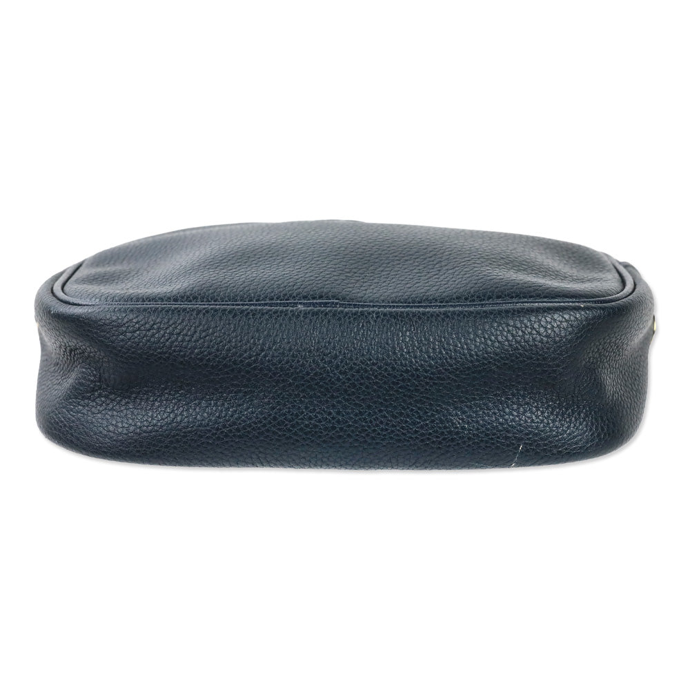 Longchamp Navy Grained Leather Camera Crossbody Bag