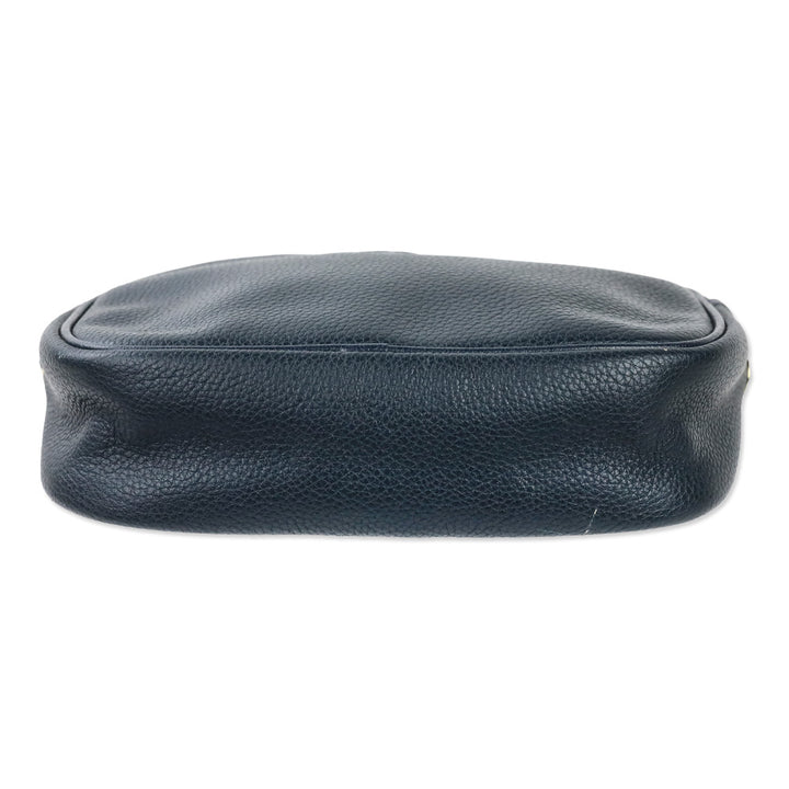 Longchamp Navy Grained Leather Camera Crossbody Bag