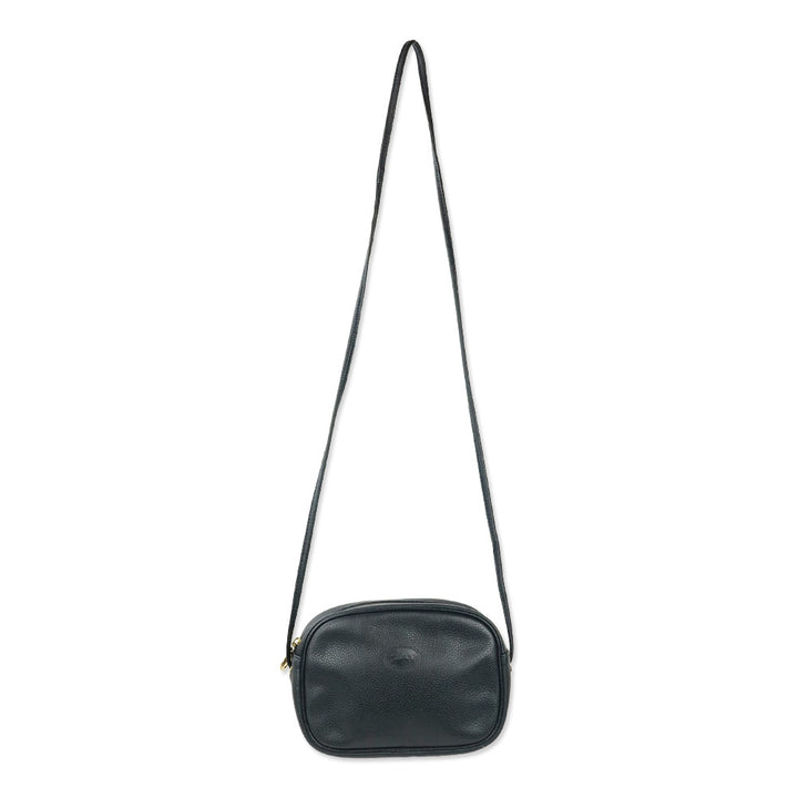 Longchamp Navy Grained Leather Camera Crossbody Bag