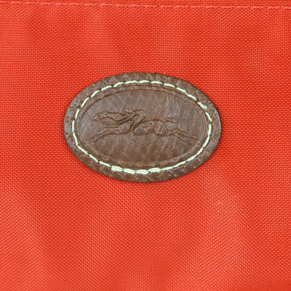 Longchamp Orange Nylon Zipper Pouch