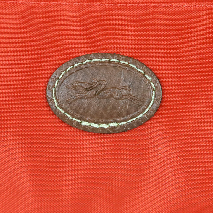Longchamp Orange Nylon Zipper Pouch