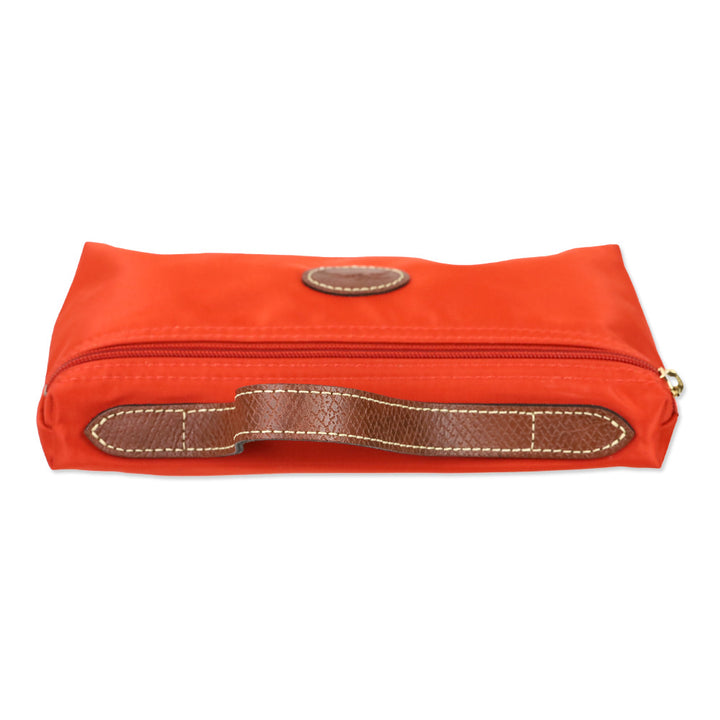Longchamp Orange Nylon Zipper Pouch