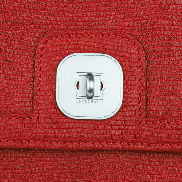 Longchamp Red Lizard Skin Large Clutch