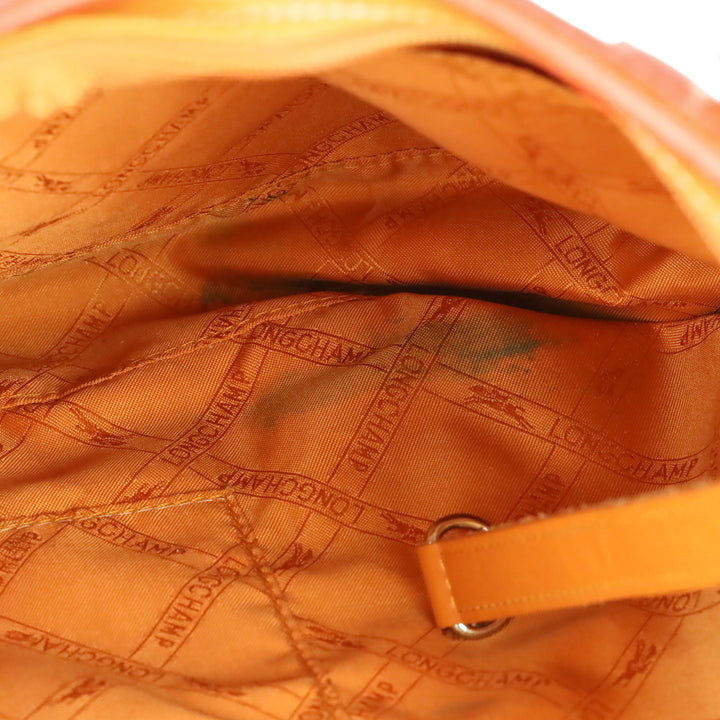 Longchamp Two-Tone Orange Leather Tote Bag